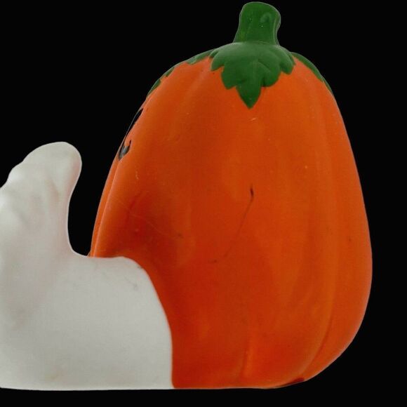 Vintage Anthropomorphic Crying Pumpkin Figurine Halloween Jack O Lantern Autumn - Picture 7 of 7